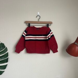 Ralph Lauren Toddler Red Stripe Cotton Sweater